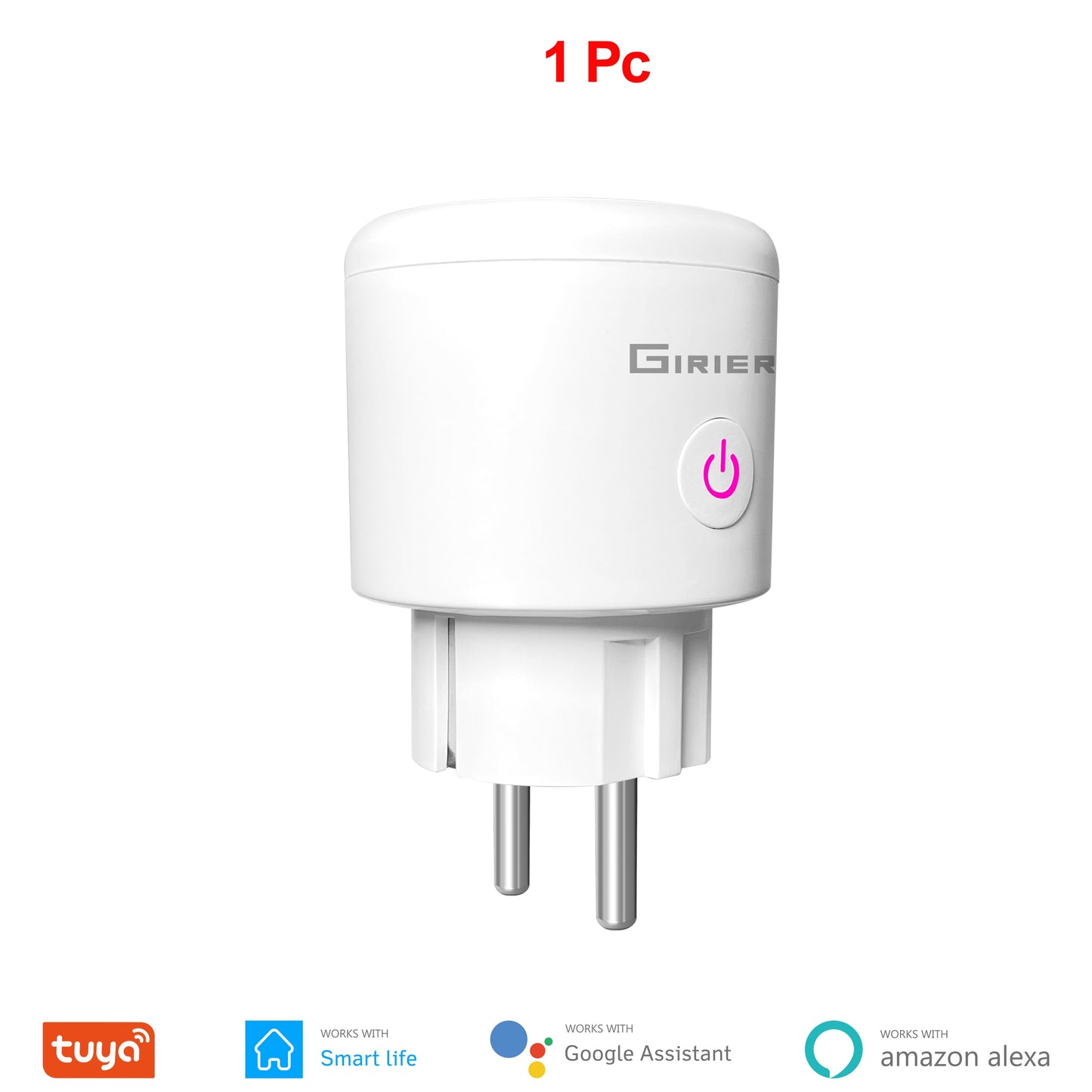 Enchufe inteligente Wifi 20A con función de control remoto y monitorización por aplicación tuyasmartlife, control por voz con el asistente de google y alexa.