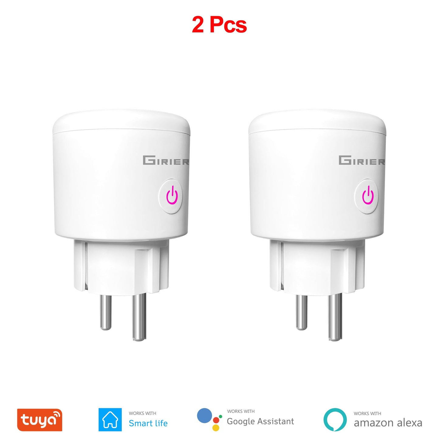 Enchufe inteligente Wifi 20A con función de control remoto y monitorización por aplicación tuyasmartlife, control por voz con el asistente de google y alexa.