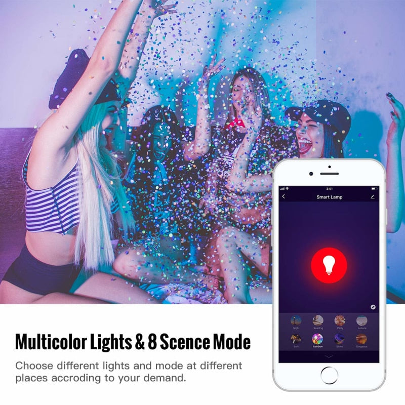 Foco LED WiFi GU10 regulable RGB con control por voz, aplicación y ahorro energético
