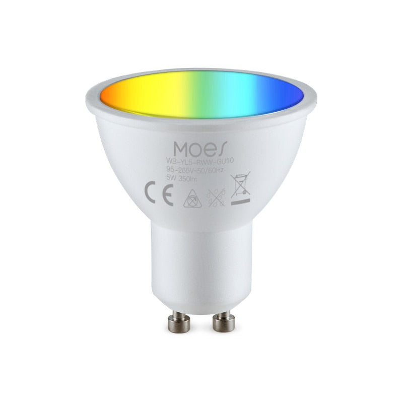 Bombilla LED inteligente tipo Foco, RGBW, GU10, regulable. Control por aplicación Smartlife, Alexa, Google Home, Yandex y Alice mediante Wifi 2.4 Ghz