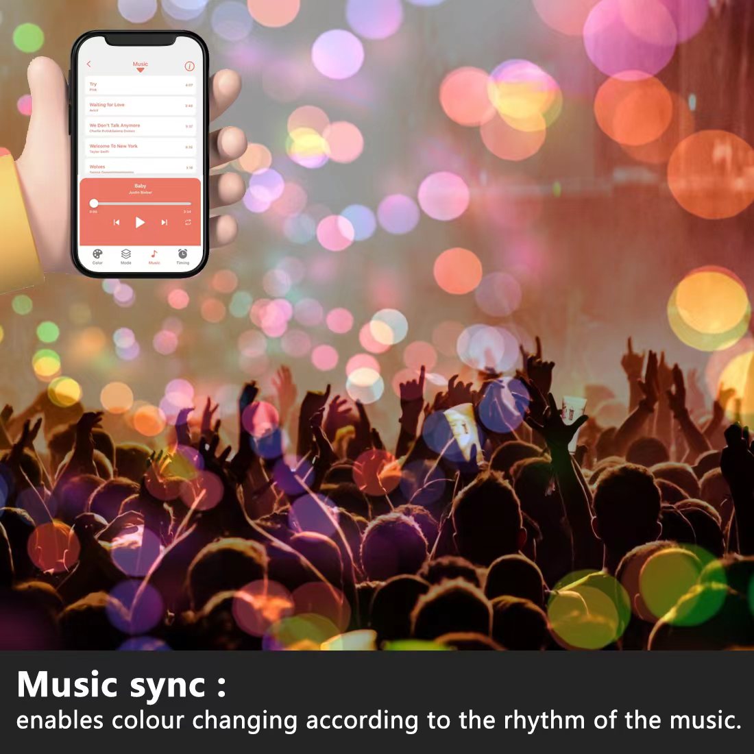 Bombilla LED inteligente RGB ahorro de energía, compatible con Alexa y app - Base E27 y B22, 10w y 18w ,control por bluetooth.