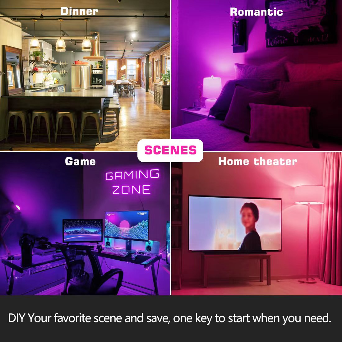 Bombilla LED inteligente RGB ahorro de energía, compatible con Alexa y app - Base E27 y B22, 10w y 18w ,control por bluetooth.